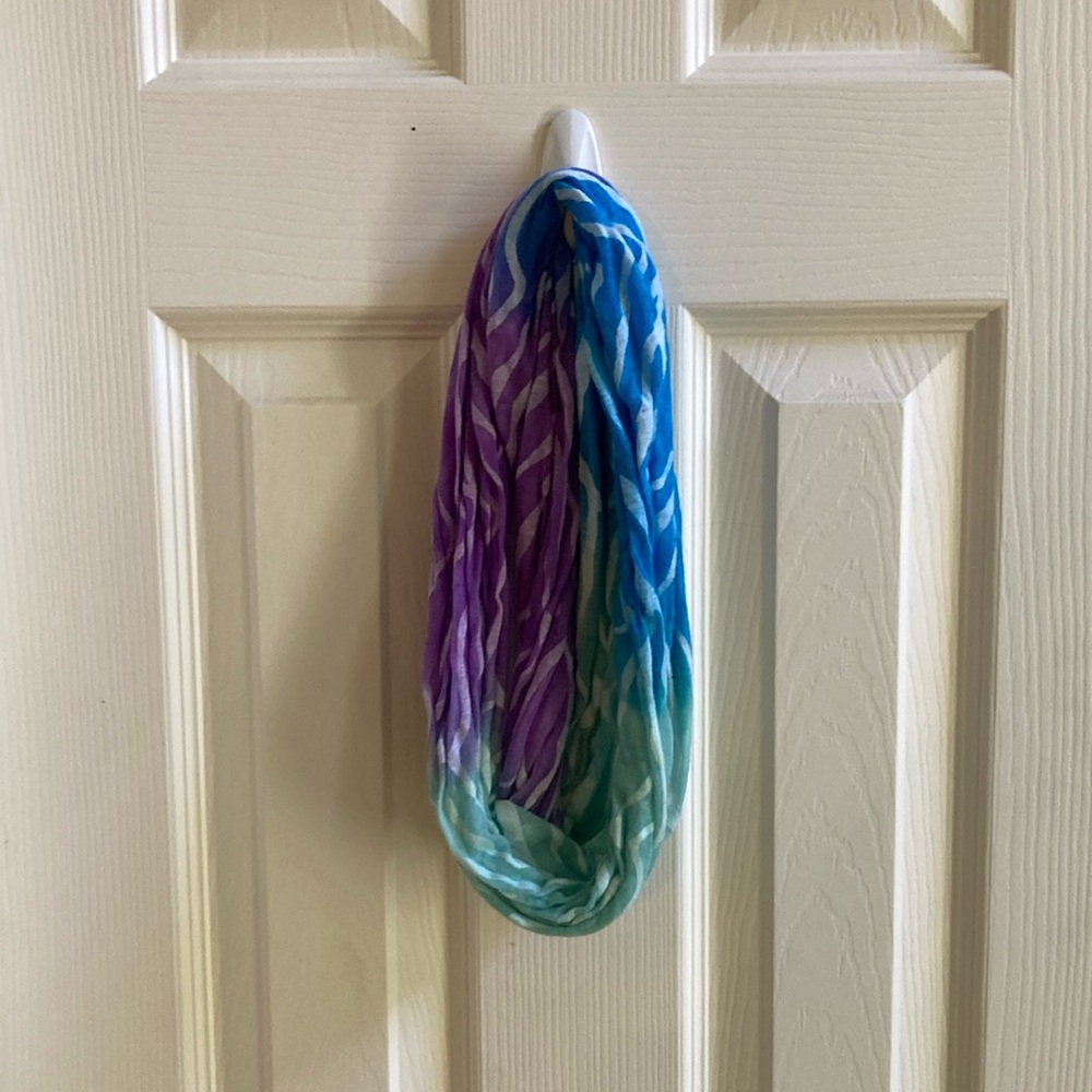 Multi colored zebra print infinity scarf